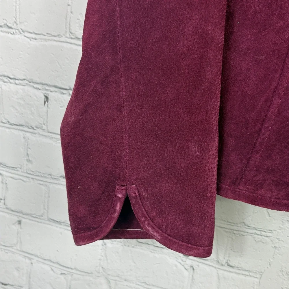 LIVE A LITTLE Vintage Suede Leather Zip Front Jacket size small